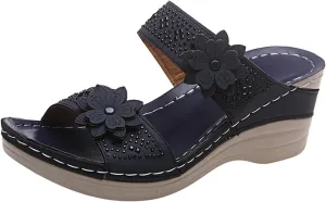 Lausiuoe Sandals Women Dressy Summer Flat Arch Support Fashion Orthotic Slides Comfy Slip On Orthopedic Slippers Flip Flops