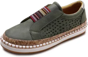 Lausiuoe Sneakers For Women Walking Shoes Comfortable Canvas Sneakers Low Top Fashion Casual Soft Non-Slip Flat Loafers