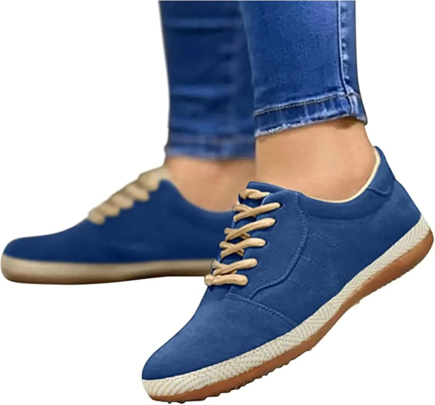 Lausiuoe Women's Fashion Sneakers Slip On Comfortable Casual Walking Shoes Classic Fall Low Top Canvas Flat Loafers