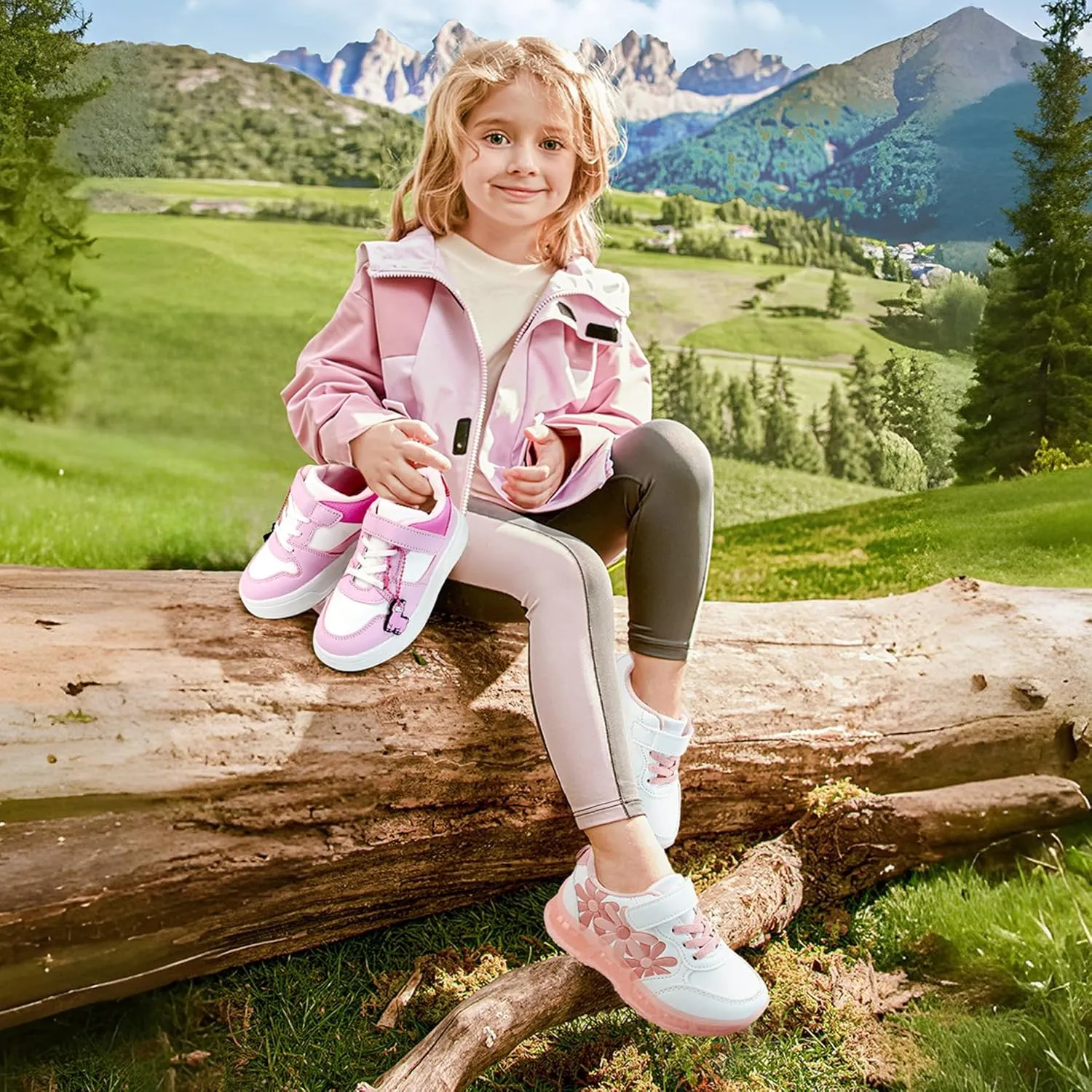 Light Up Shoes for Toddler Girls LED Flashing Lightweight Kids Sneakers Comfortable Wearing and Cute Appearance