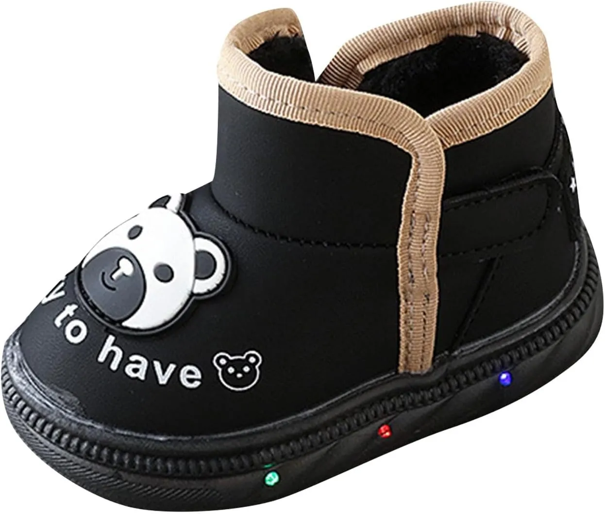 Light Up Shoes Wide Toe Box Warm Snow Boots Slip On Ankle Boots Toddler Luminous Shoes Cold Weather Comfy Boots