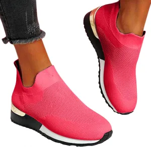 Masbird Shoes for Women Sneakers Womens Fashion Sneakers Wide Width Running Flats Tennis Platform Walking Shoes Slip On Sneaker Sport Athletic Shoes Red