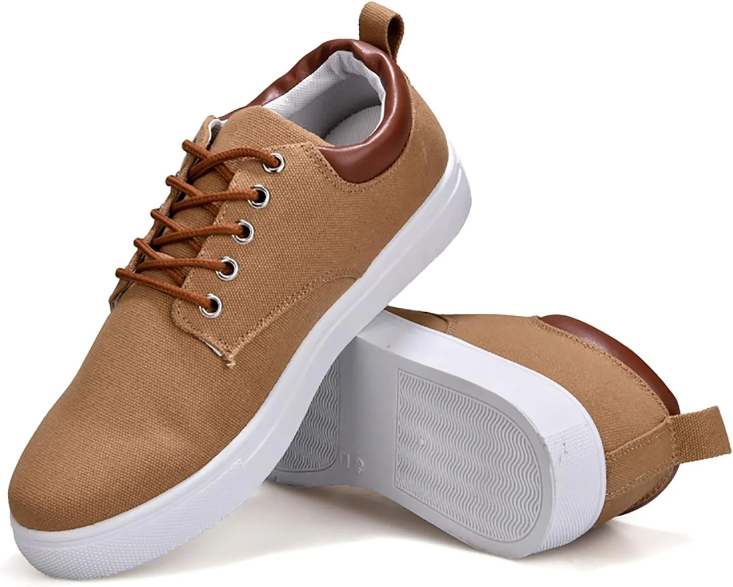 Men Low Top Canvas Walking Shoes Lace-Up Fashion Casual Sneakers Wide Width Breathable Sport Shoes Slip On Platform Sneakers