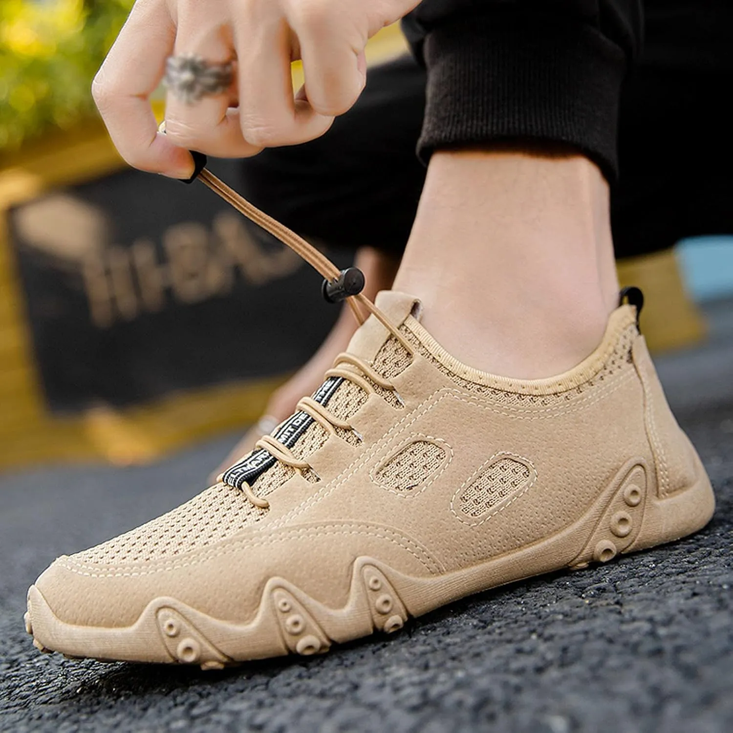 Men Slip on Walking Shoes Comfortable Memory Foam Breathable Fashion Sneakers Non Slip Travel Jogging Training Gym Shoes Wide Width