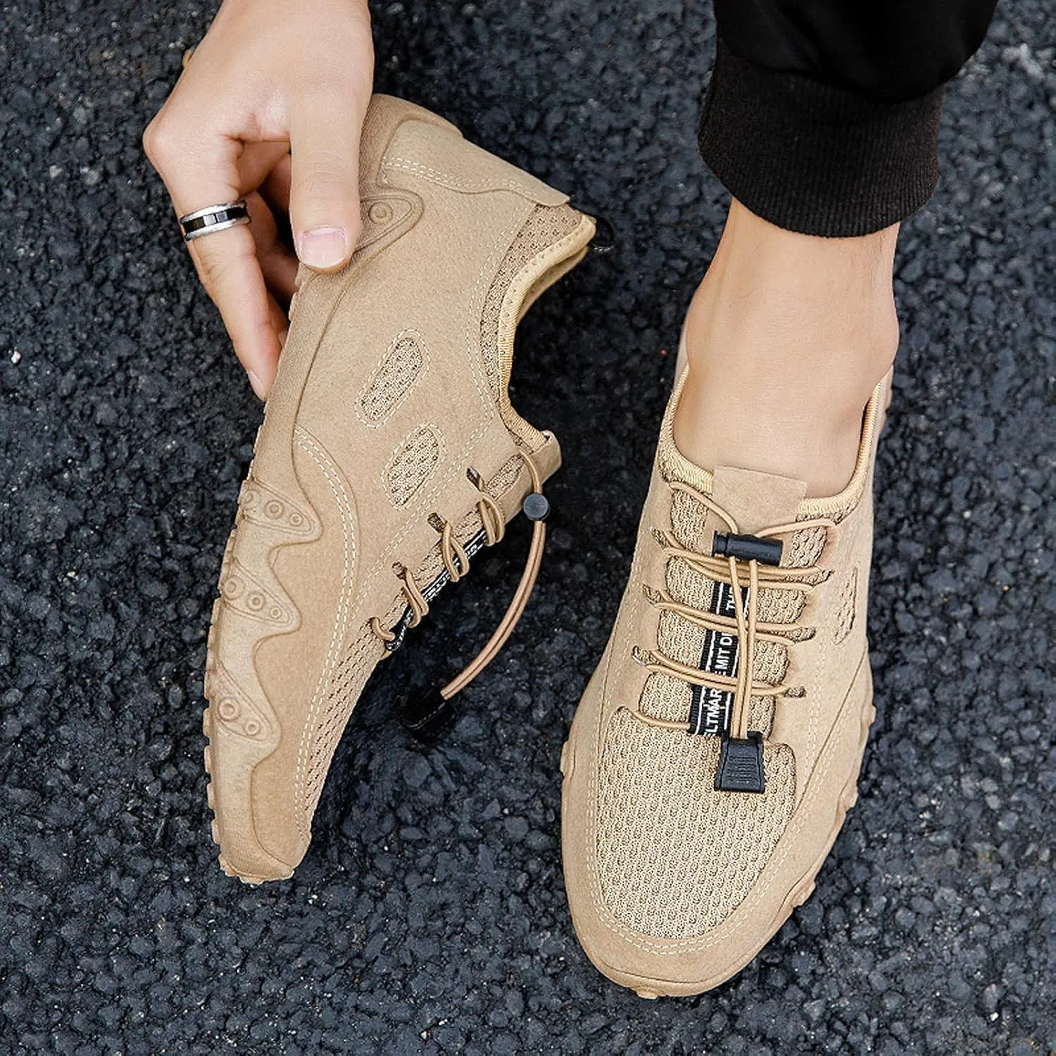 Men Slip on Walking Shoes Comfortable Memory Foam Breathable Fashion Sneakers Non Slip Travel Jogging Training Gym Shoes Wide Width
