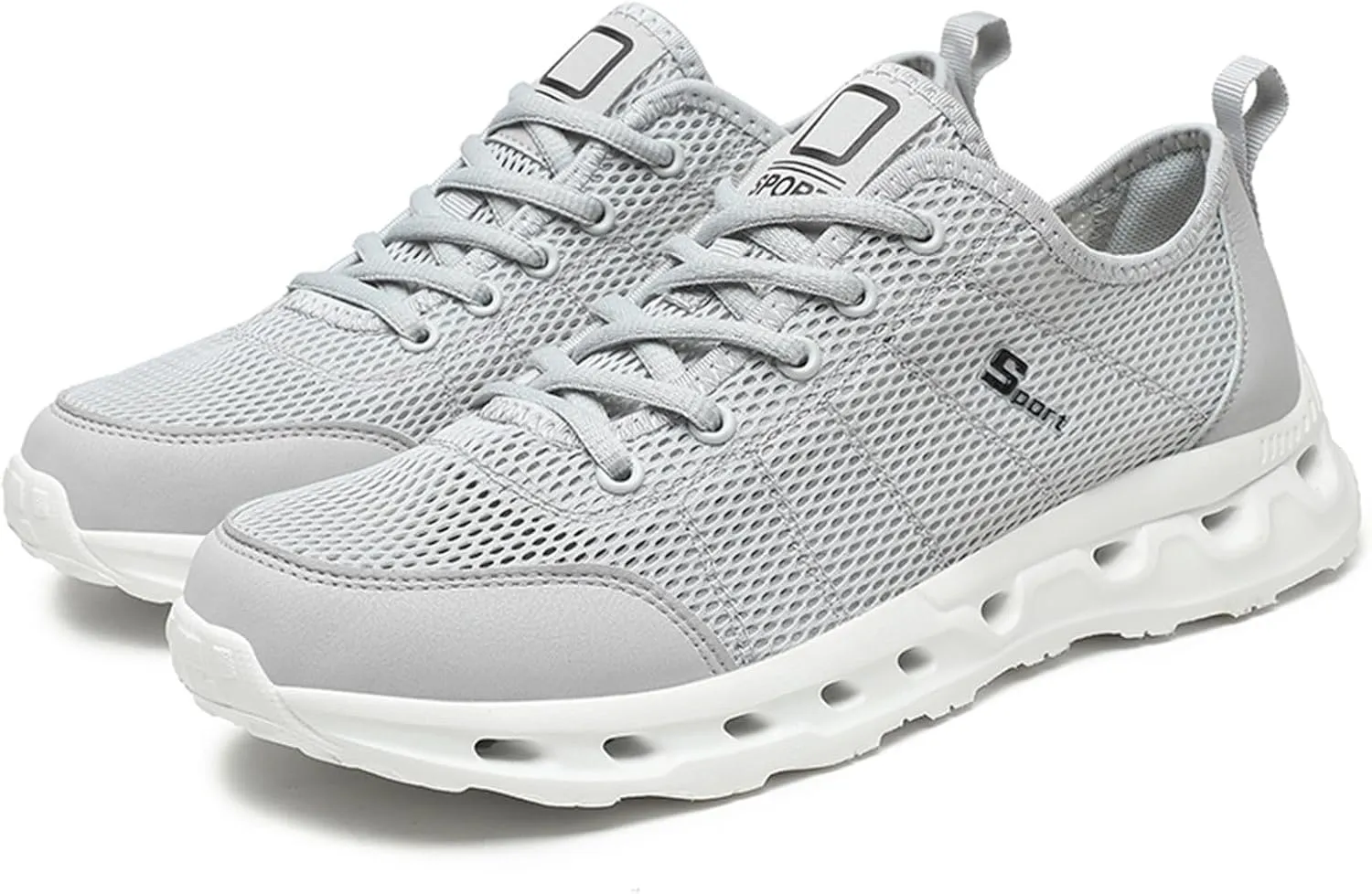 Men Slip on Walking Shoes Comfy Knitted Memory Foam Breathable Mesh Fashion Sneakers Non Slip Travel Jogging Training Gym Shoes Wide Width