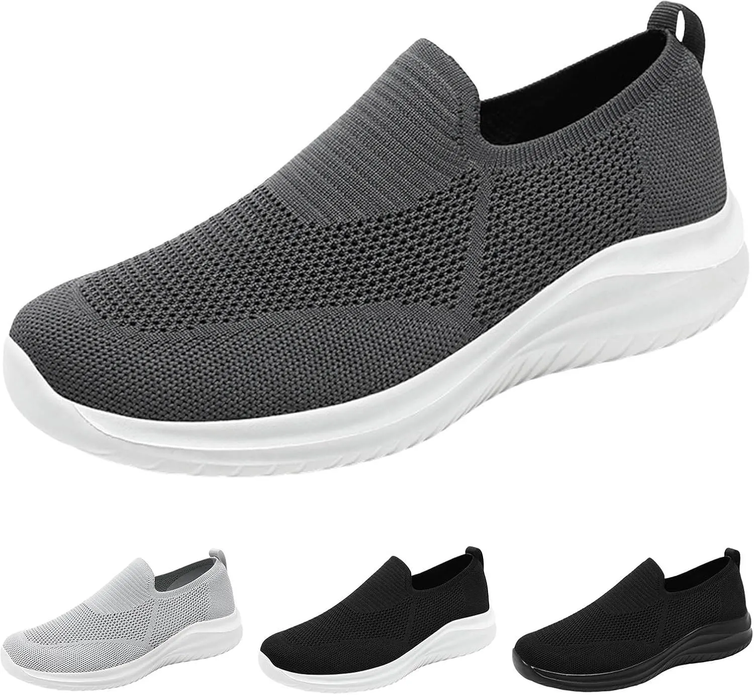 Men Sports Shoes Fashionable New Pattern Simple and Pure Color Mesh Breathable Sneaker Slippers for Men