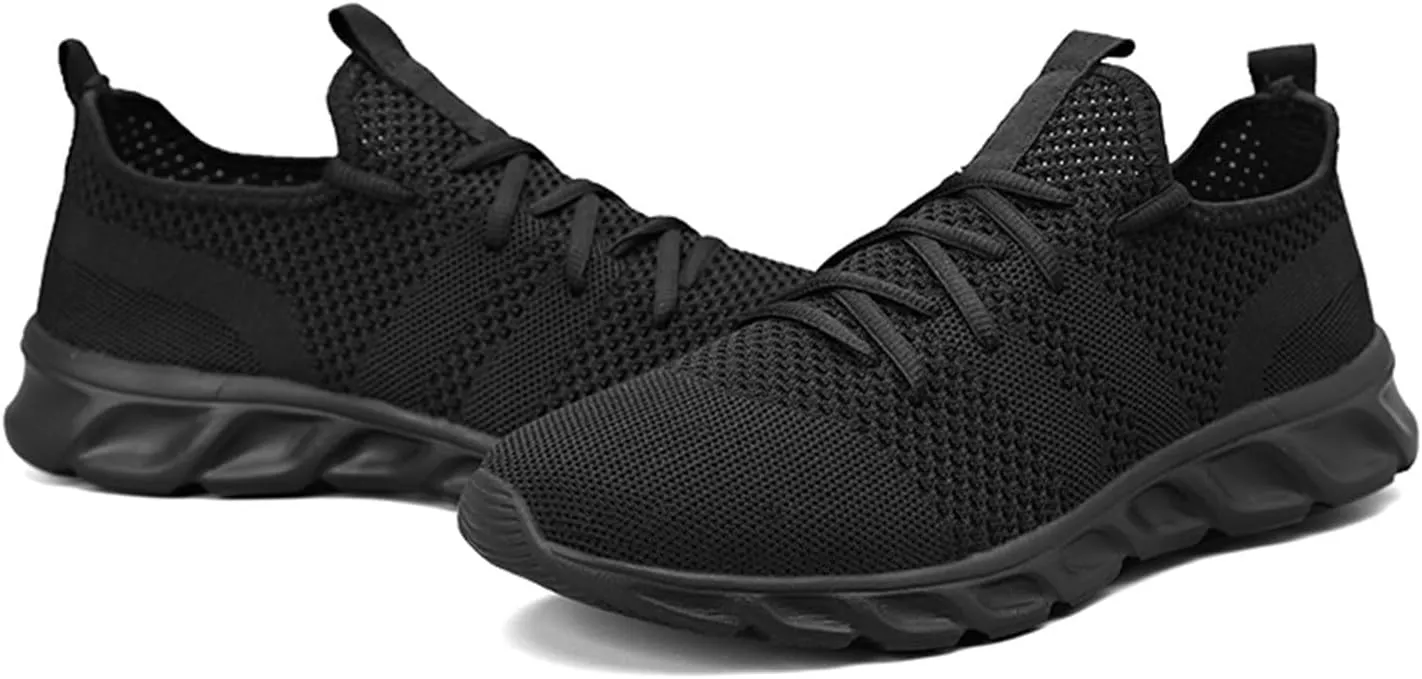 Mens Breathable Cushion Running Shoes Lightweight Comfy Sole Walking Shoes with Arch Support Low Top Mesh Tennis Shoe for Men Lace up Casual Work Sneakers Daily Work Shoe Men