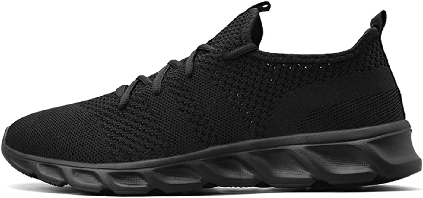 Mens Breathable Cushion Running Shoes Lightweight Comfy Sole Walking Shoes with Arch Support Low Top Mesh Tennis Shoe for Men Lace up Casual Work Sneakers Daily Work Shoe Men