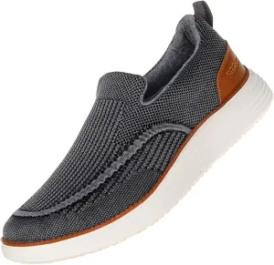 Men's Casual Canvas Loafers Shoes Slip Ons with Arch Support Orthopedic Breathable Comfortable for Plantar Fasciitis Walking Sneakers