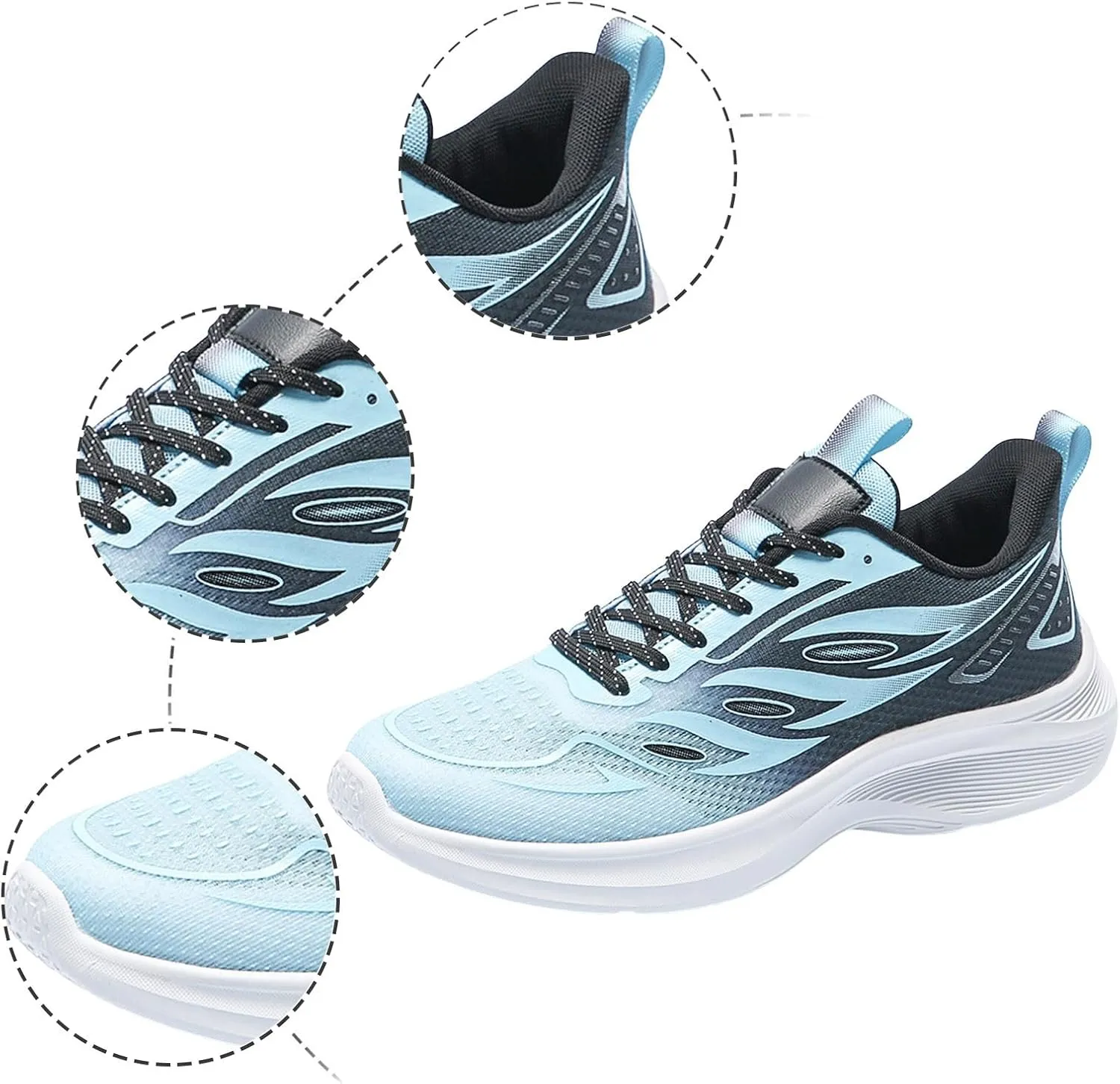 Men's Classic Casual Jogging Sneakers Business Mesh Breathable Walking Shoe Arch Support Walking Shoes for Men