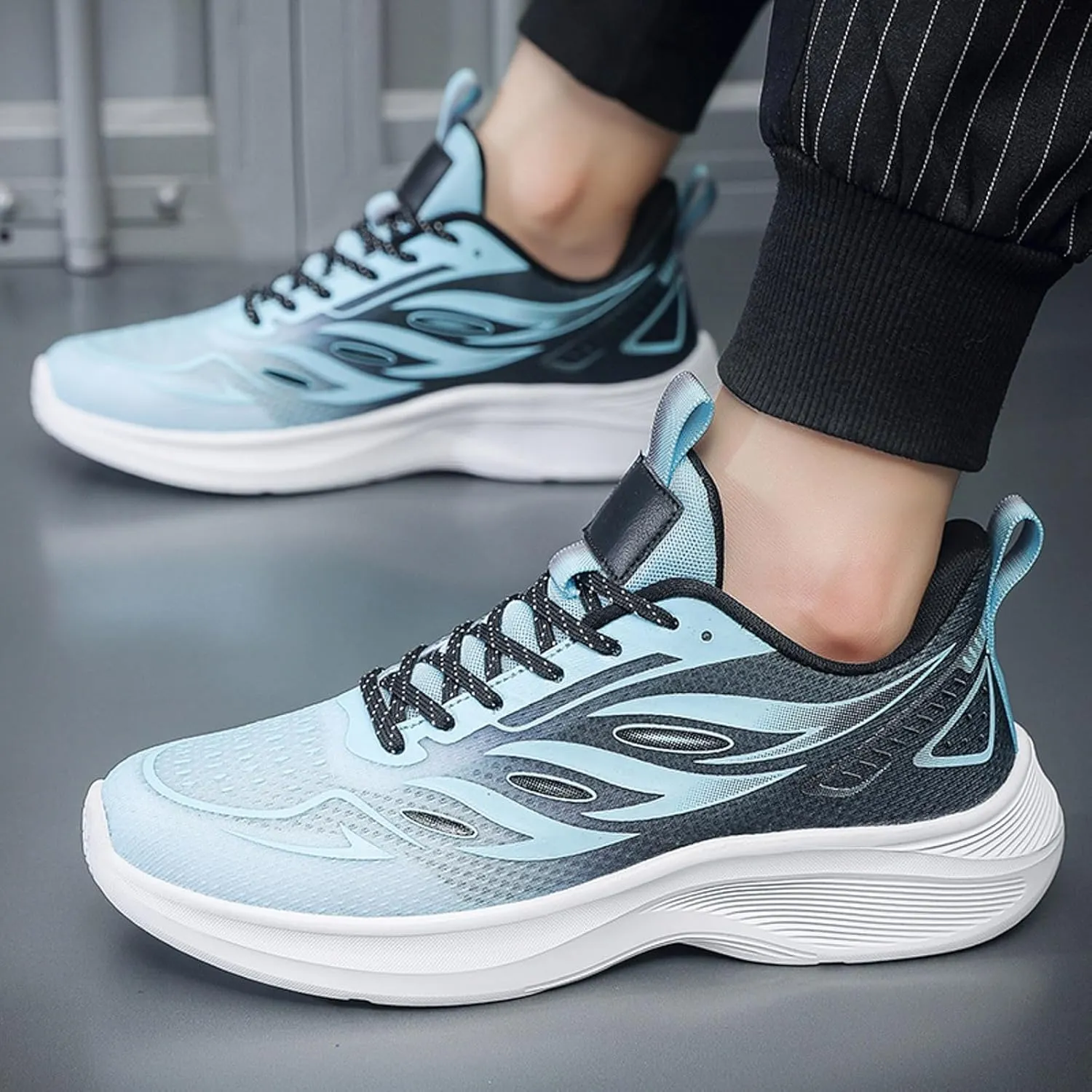Men's Classic Casual Jogging Sneakers Business Mesh Breathable Walking Shoe Arch Support Walking Shoes for Men