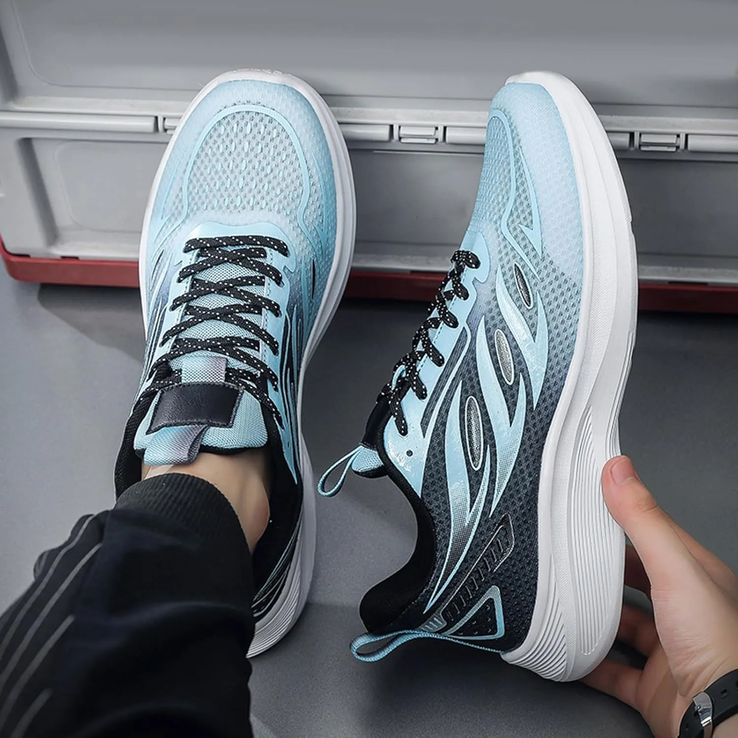 Men's Classic Casual Jogging Sneakers Business Mesh Breathable Walking Shoe Arch Support Walking Shoes for Men