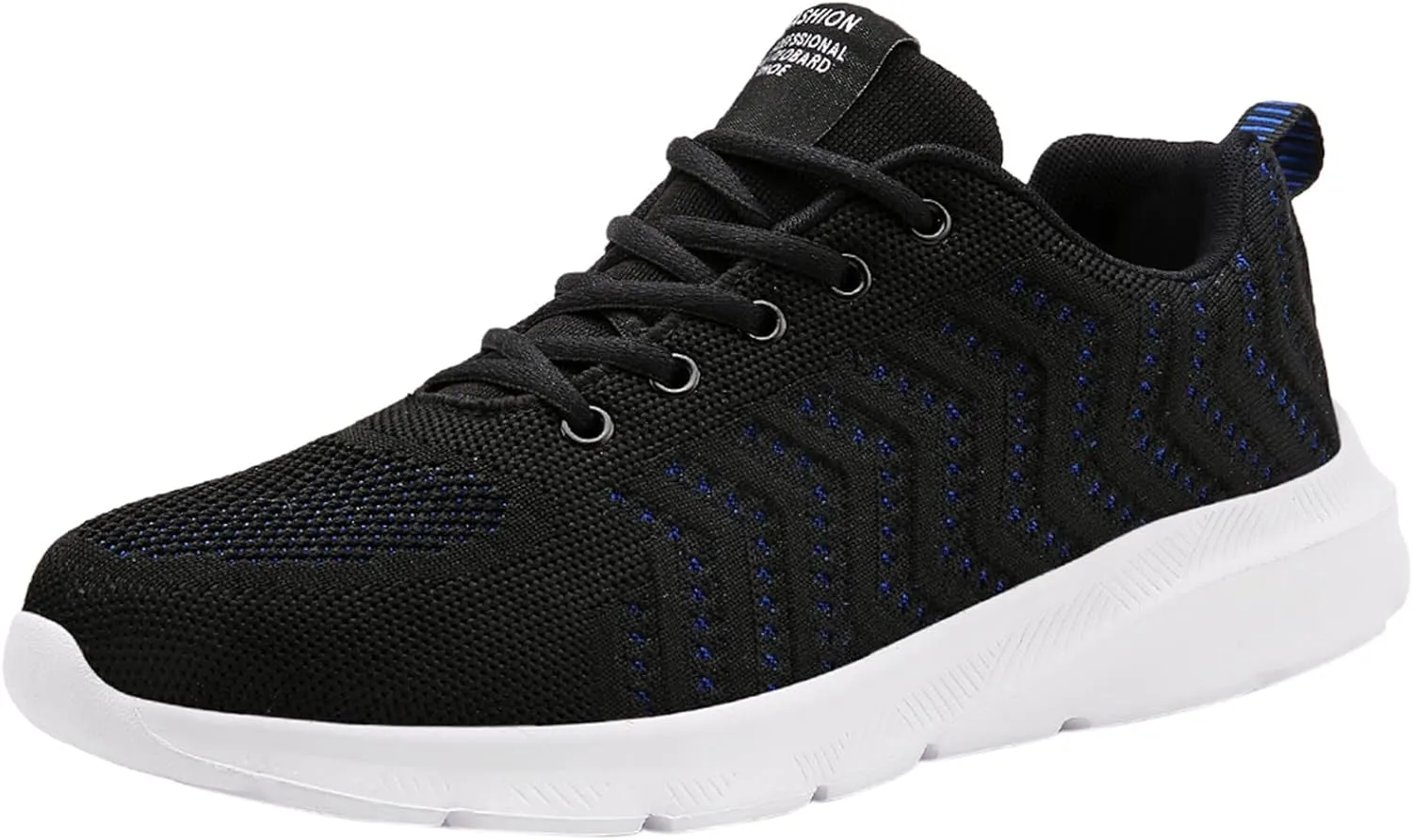 Mens Comfortable Running Shoes with Cushion Breathable Mesh Knit Arch Support Shoes for Men with Durable Comfy Thick Sole,Lace Up Casual Daily Work School Shoe Gym Fitness Footwear