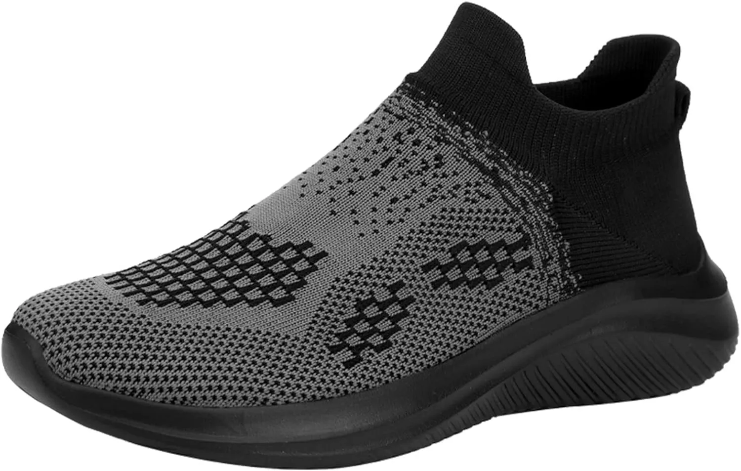 Mens Comfy Sports Shoes with Arch Support Summer Breathable Cushion Slip on Running Shoes Mid Top Cushioned Basket Sneakers Non-Slip Thick Soft Sole for Daily Work Long Standing