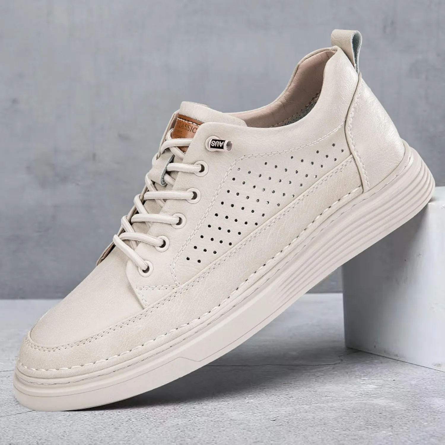 Mens Fashion Sneakers Elevator Shoes Invisible Height Increasing Sneakers-Extra 2.36 Inches Fashion Dress Oxford All-Weather