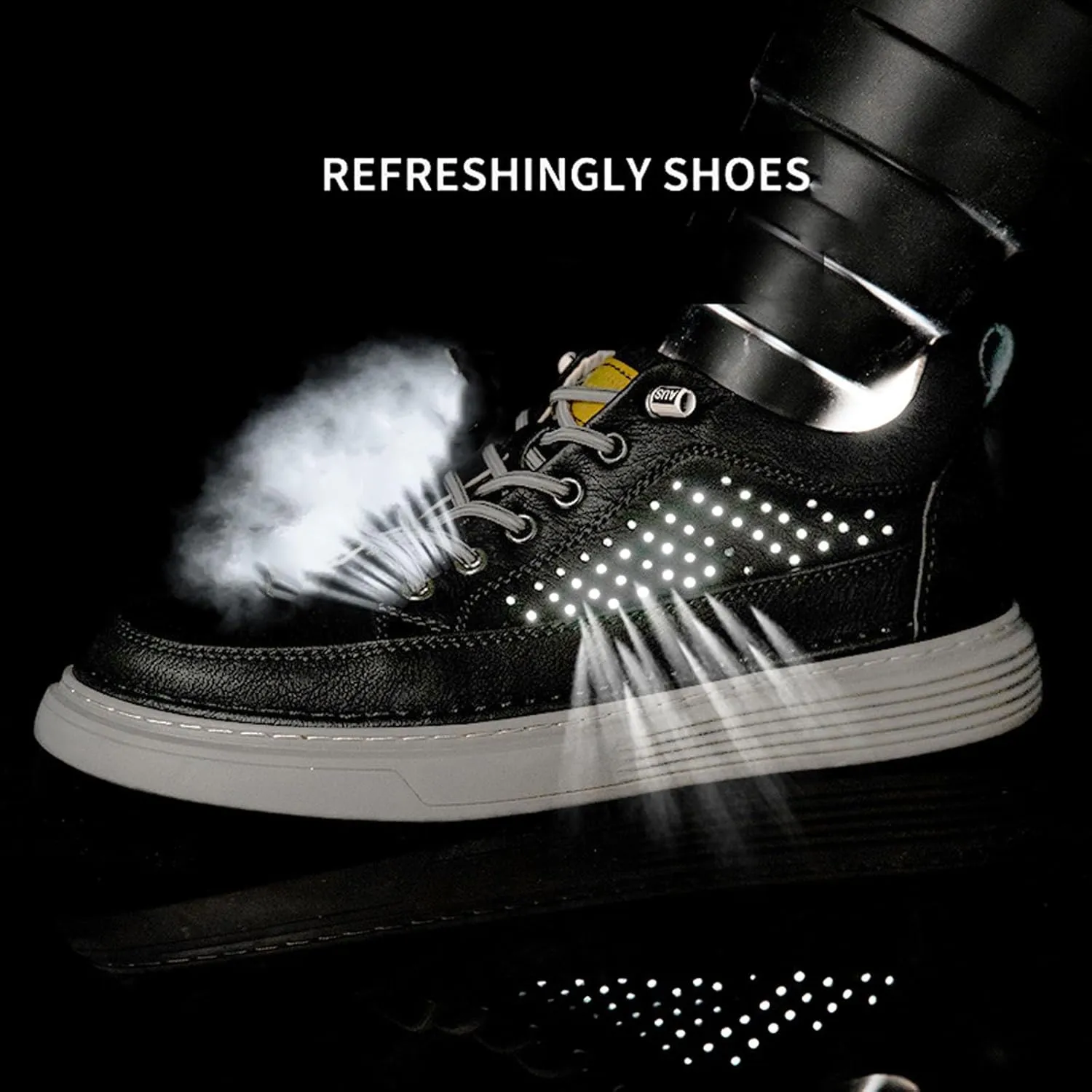 Mens Fashion Sneakers Elevator Shoes Invisible Height Increasing Sneakers-Extra 2.36 Inches Fashion Dress Oxford All-Weather
