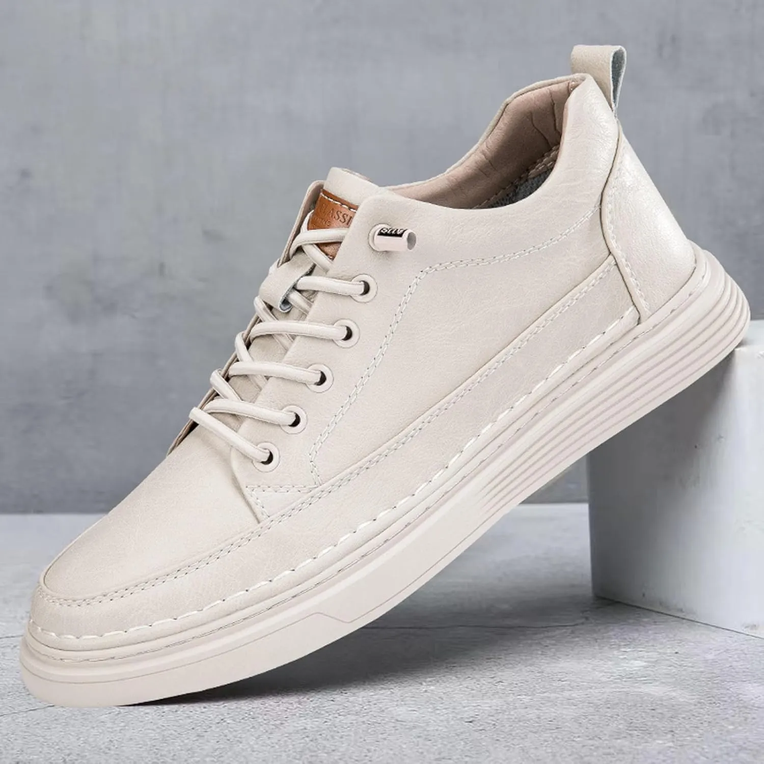 Mens Fashion Sneakers Elevator Shoes Invisible Height Increasing Sneakers-Extra 2.36 Inches Fashion Dress Oxford All-Weather