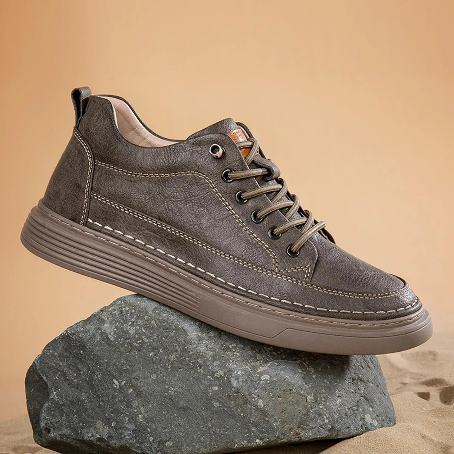 Mens Fashion Sneakers Elevator Shoes Invisible Height Increasing Sneakers-Extra 2.36 Inches Fashion Dress Oxford All-Weather