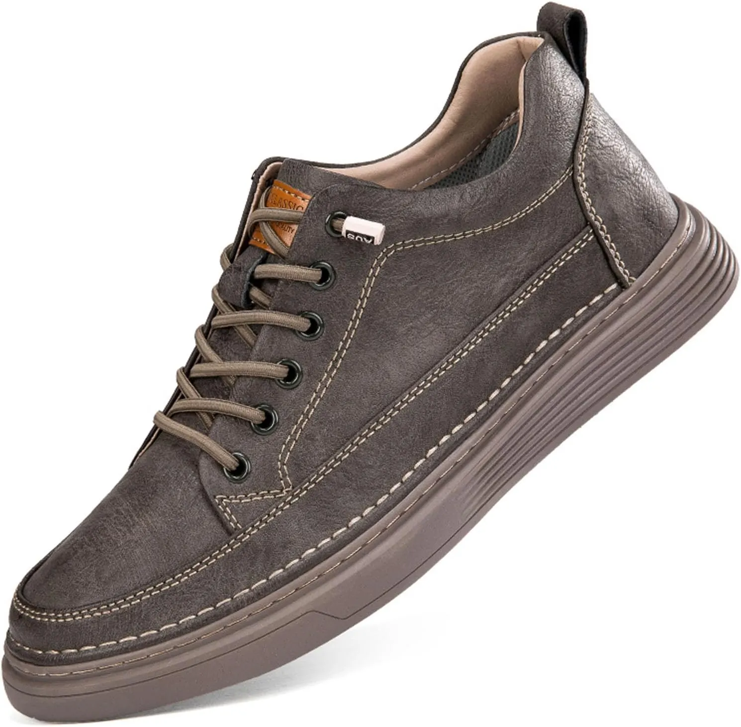 Mens Fashion Sneakers Elevator Shoes Invisible Height Increasing Sneakers-Extra 2.36 Inches Fashion Dress Oxford All-Weather