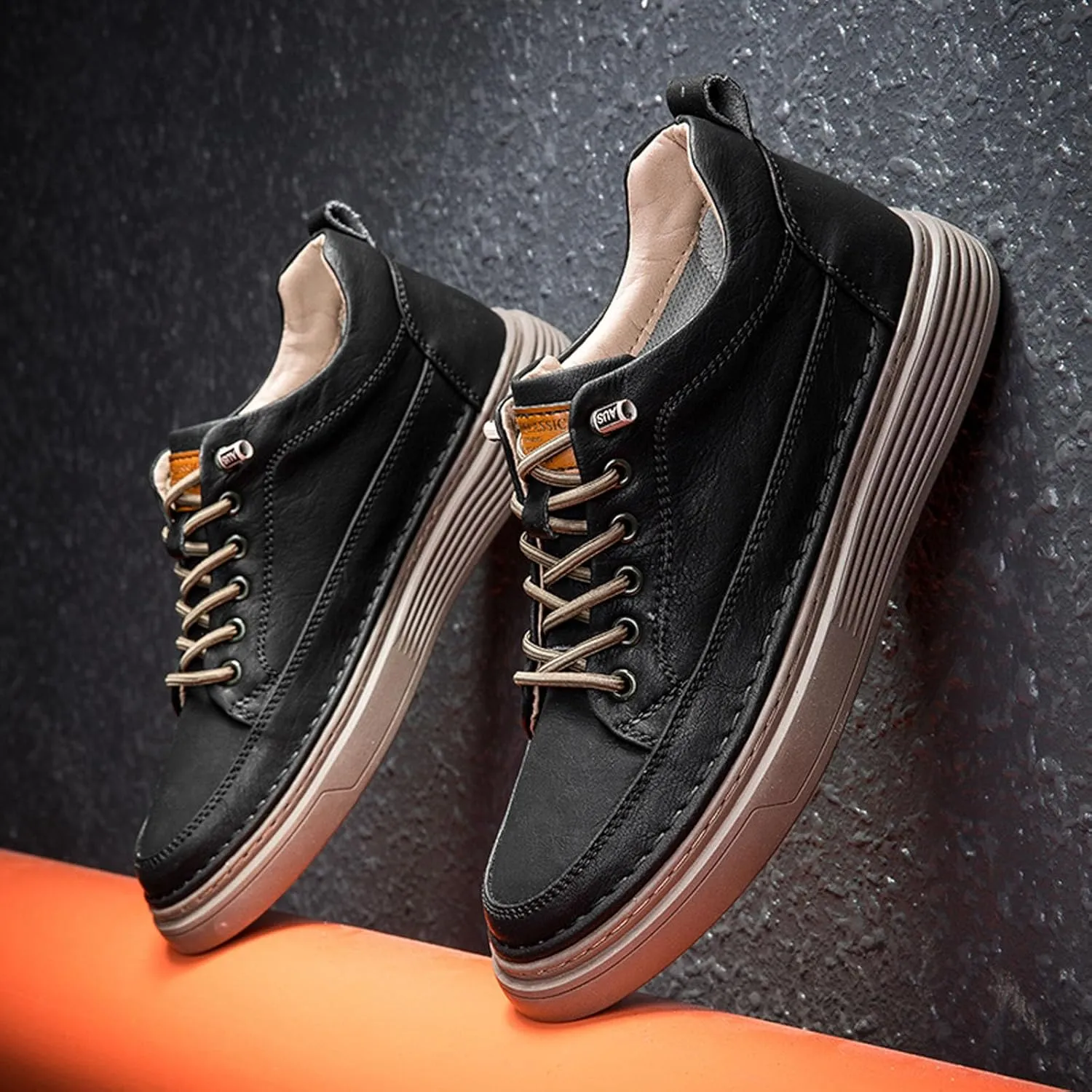 Mens Fashion Sneakers Elevator Shoes Invisible Height Increasing Sneakers-Extra 2.36 Inches Fashion Dress Oxford All-Weather