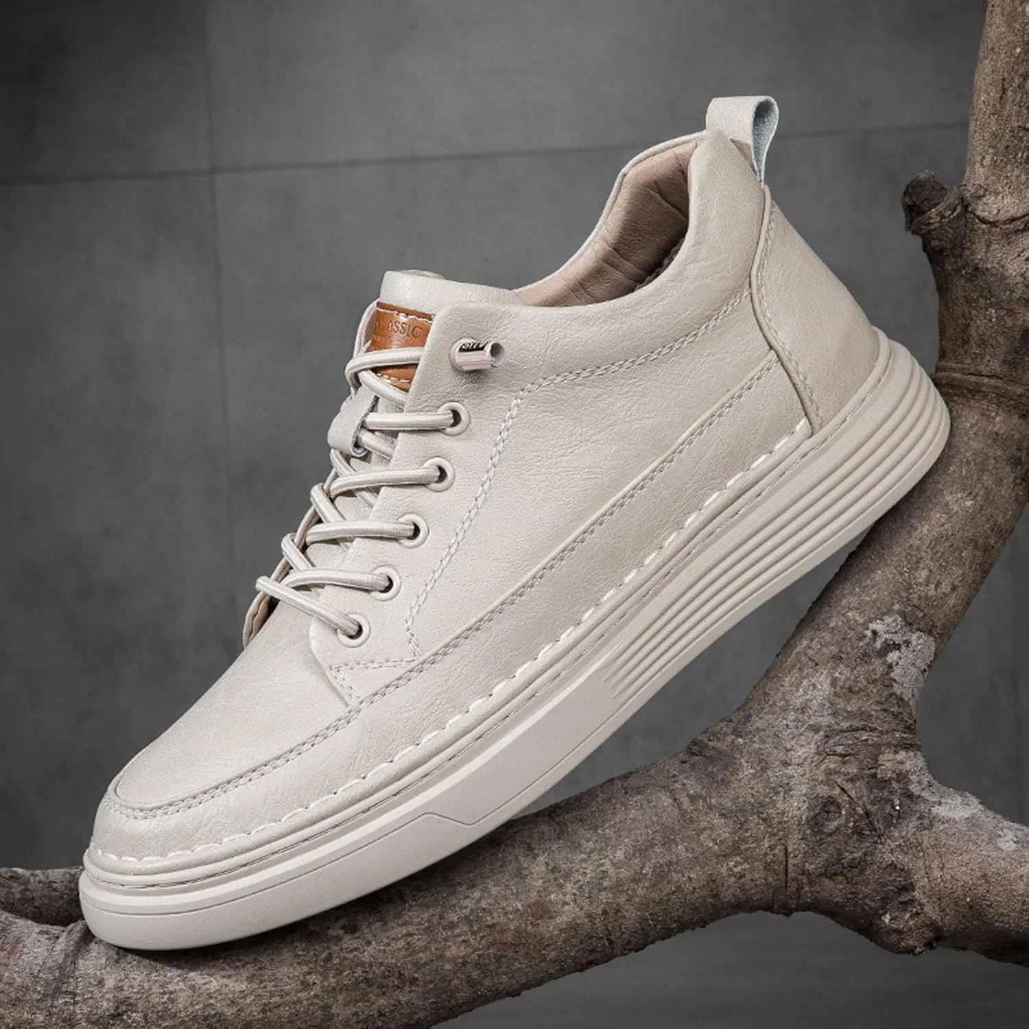 Mens Fashion Sneakers Elevator Shoes Invisible Height Increasing Sneakers-Extra 2.36 Inches Fashion Dress Oxford All-Weather