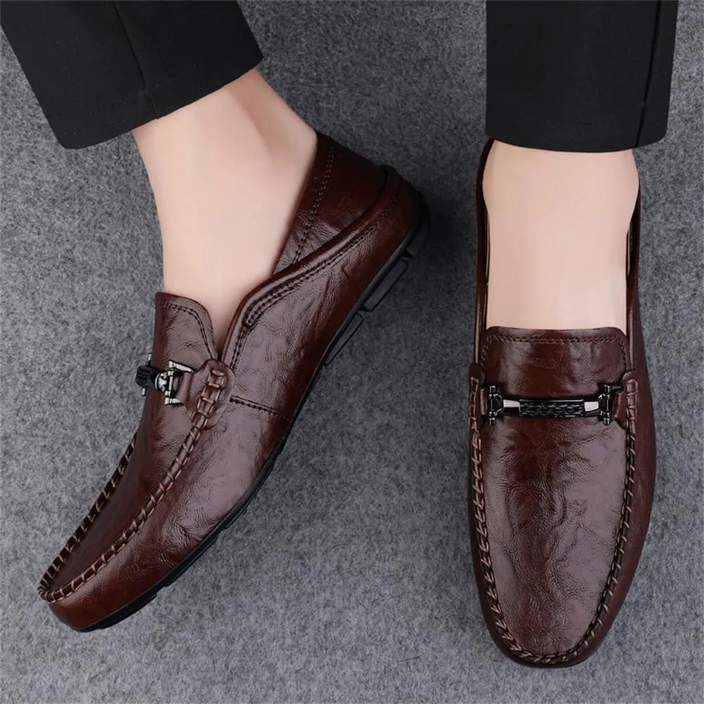 Men's Genuine Leather Loafer Shoes Slip on Soft Breathable Walking Driving Shoes Size 6-14