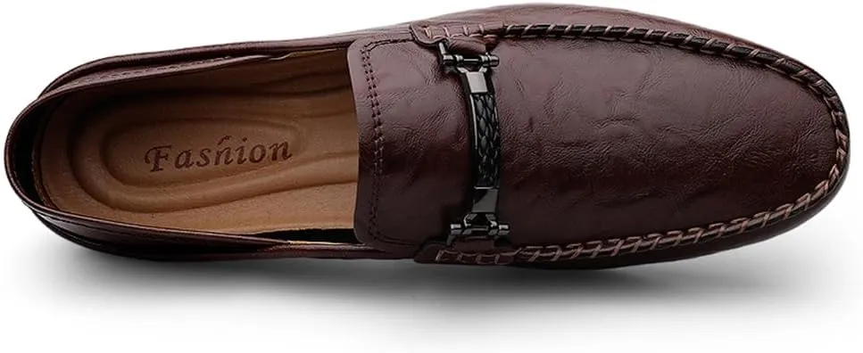 Men's Genuine Leather Loafer Shoes Slip on Soft Breathable Walking Driving Shoes Size 6-14