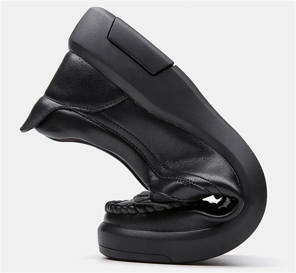 Mens Genuine Leather Soft Casual Shoes Slip on Dress Loafers Comfortable Walking Driving Shoes