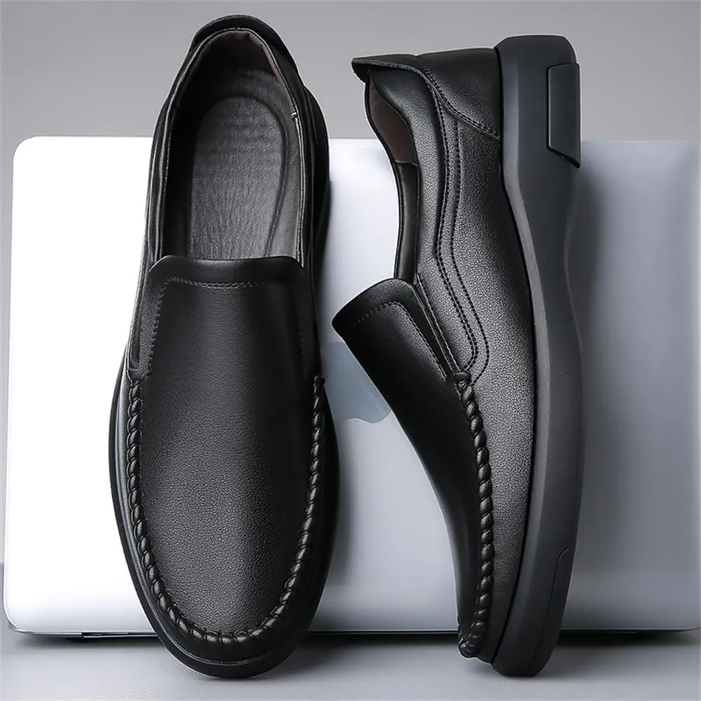Mens Genuine Leather Soft Casual Shoes Slip on Dress Loafers Comfortable Walking Driving Shoes