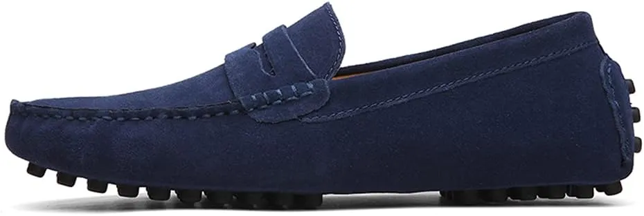 Mens Handmade Suede Leather Casual Loafers Shoes Plus Size Soft Comfortable Driving Walking Shoes
