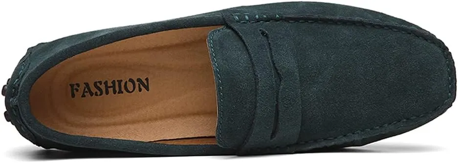 Mens Handmade Suede Leather Casual Loafers Shoes Plus Size Soft Comfortable Driving Walking Shoes