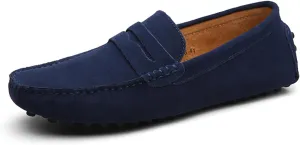 Mens Handmade Suede Leather Casual Loafers Shoes Plus Size Soft Comfortable Driving Walking Shoes