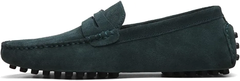 Mens Handmade Suede Leather Casual Loafers Shoes Plus Size Soft Comfortable Driving Walking Shoes