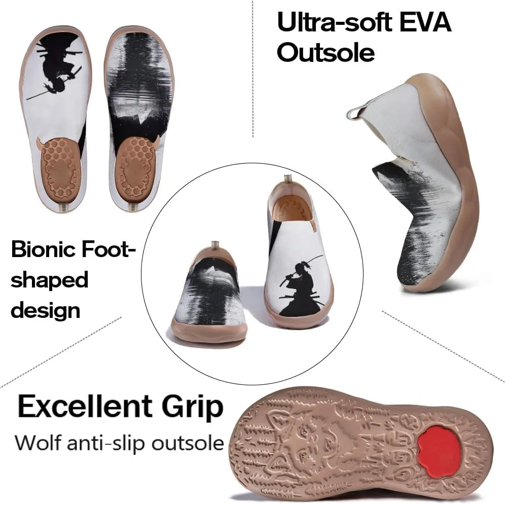 Men's Knitted Mesh Lightweight Sneakers Slip Ons Walking Casual Loafers Comfortable Art Painted Travel Shoes