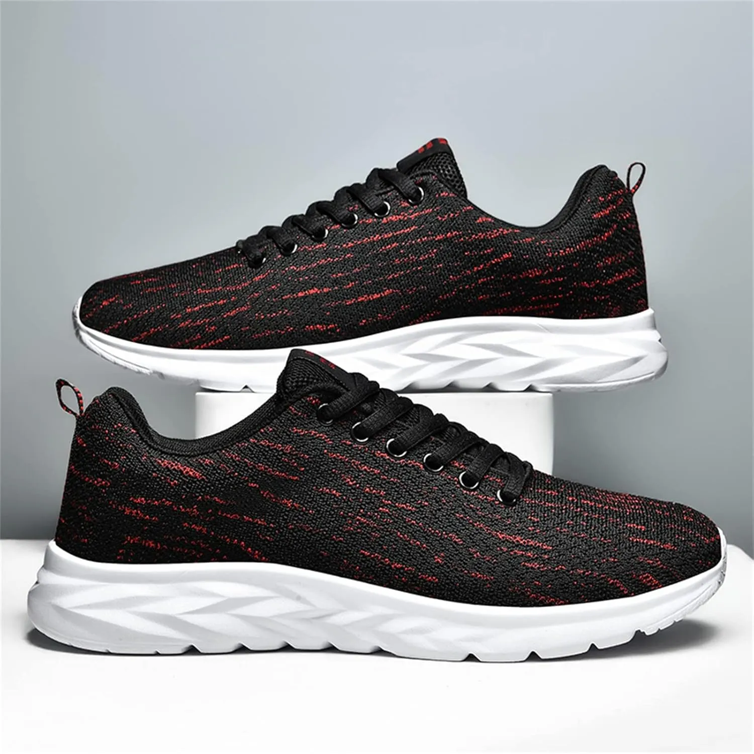 Mens Lace up Sports Shoes Comfy Arch Support Walking Shoes Breathable Lightweight Cushion Running Shoe for Men Daily Work Lace up Sneakers Travel Friendly Long Standing Footwear
