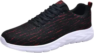 Mens Lace up Sports Shoes Comfy Arch Support Walking Shoes Breathable Lightweight Cushion Running Shoe for Men Daily Work Lace up Sneakers Travel Friendly Long Standing Footwear