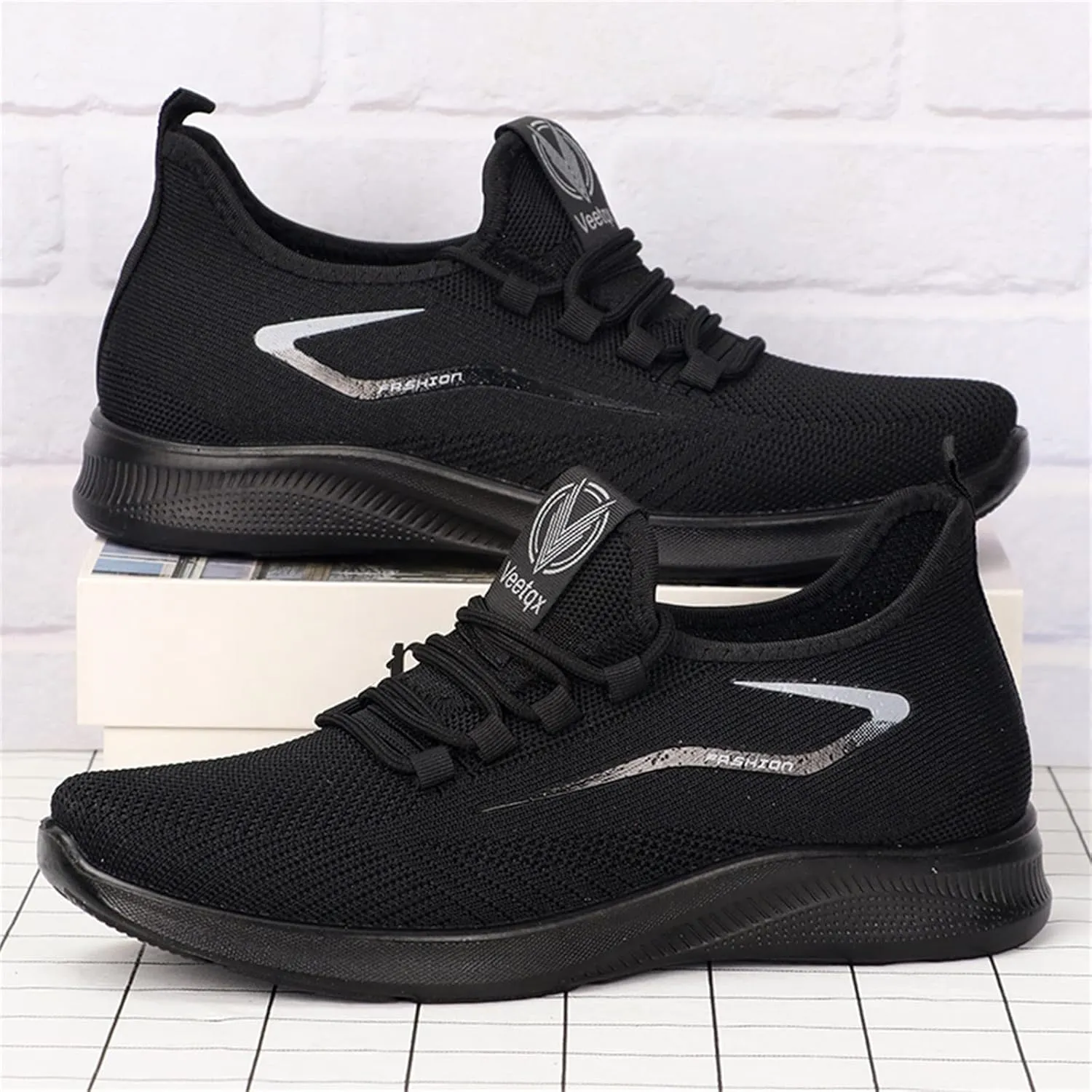 Men's Reathable Stretch Canvas Shoes Casual Sneaker Mesh Breathable Walking Shoe Arch Support Plantar Fasciitis