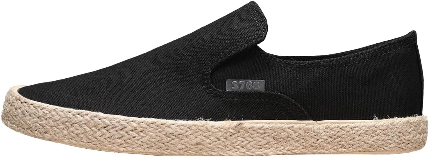 Mens Slip On Sneakers Comfortable Wide Width Espadrilles Breathable Casual Sneakers Lightweight Canvas Sport Shoes Flat Walking Shoes