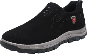 Mens Slip On Sneakers Suede Orthopedic Walking Shoes Non Slip Comfortable High Top Sneaker Lightweight Casual Breathable Running Shoes