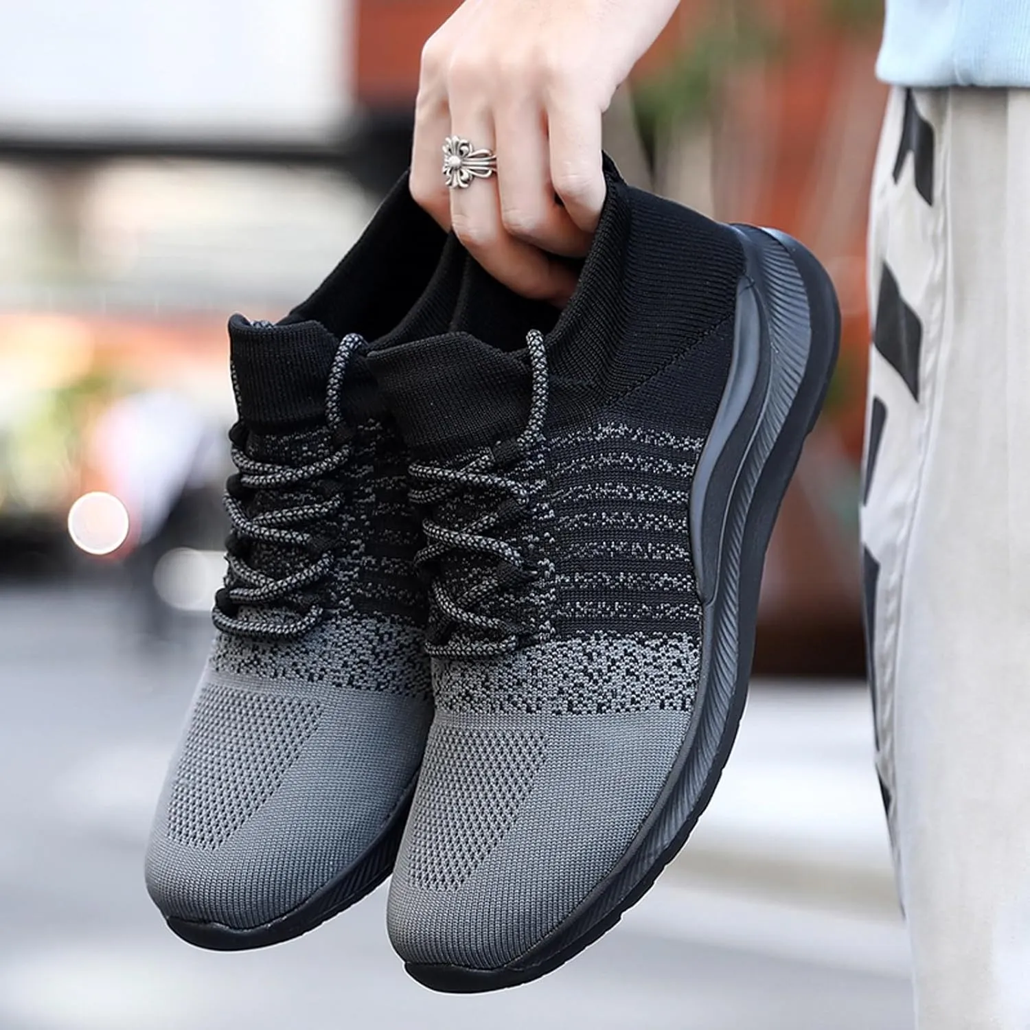 Men's Slip on Walking Shoes Comfort Memory Foam Breathable Lightweight Fashion Sneakers Non Slip Arch Support Vacation Training Gym Shoes Wide Width