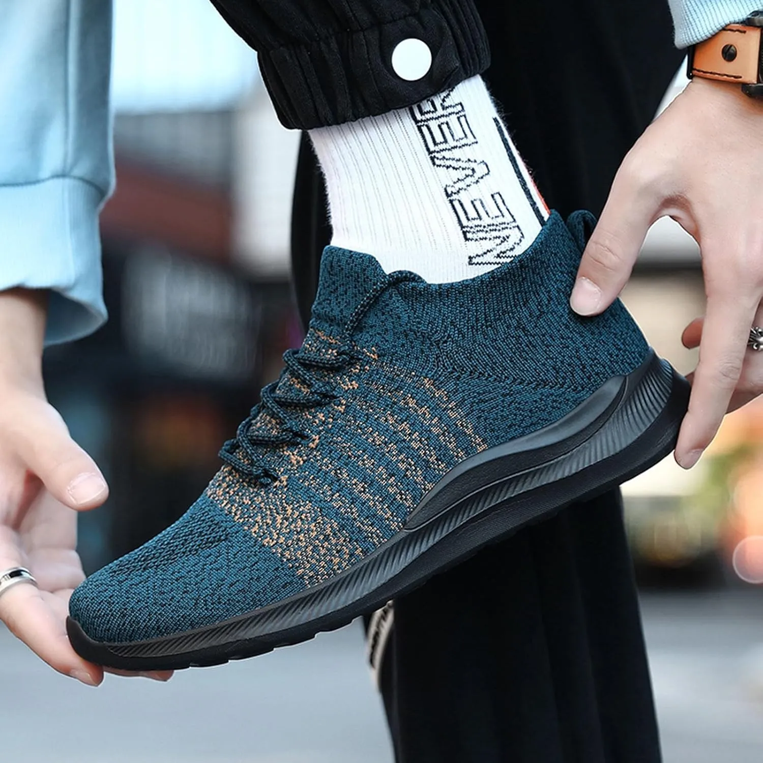 Men's Slip on Walking Shoes Comfort Memory Foam Breathable Lightweight Fashion Sneakers Non Slip Arch Support Vacation Training Gym Shoes Wide Width