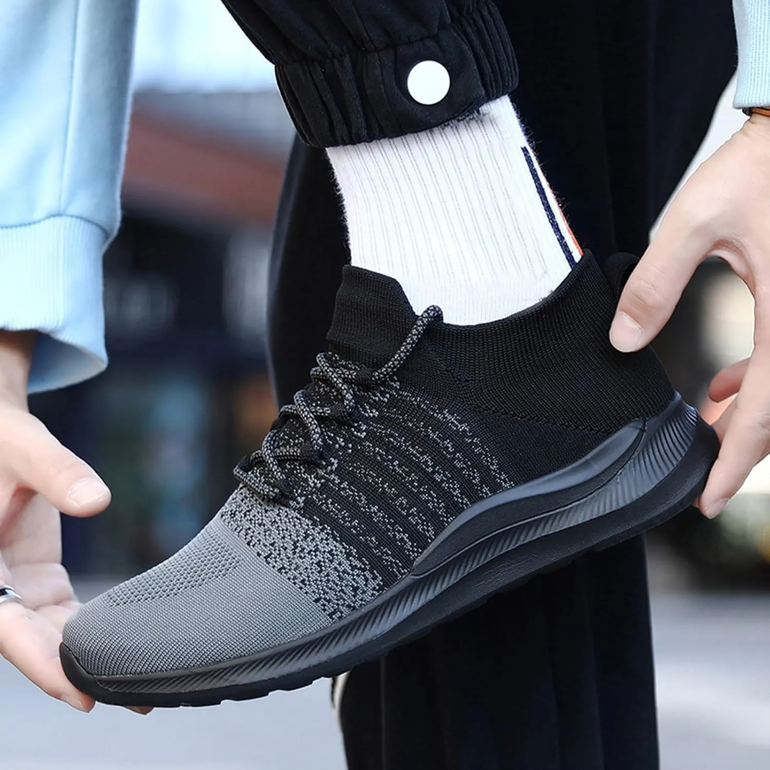 Men's Slip on Walking Shoes Comfort Memory Foam Breathable Lightweight Fashion Sneakers Non Slip Arch Support Vacation Training Gym Shoes Wide Width