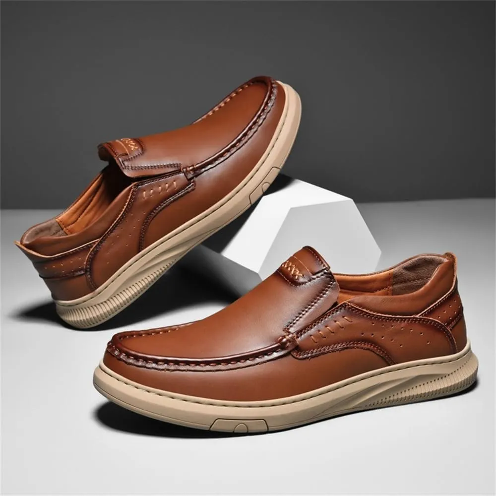 Mens Soft Walking Driving Shoes Genuine Leather Lightweight Breathable Casual Slip on Loafers