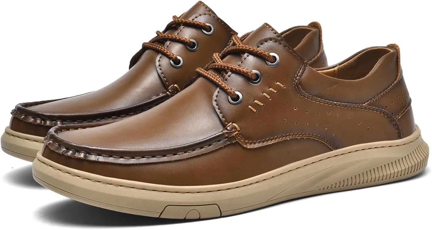 Mens Soft Walking Driving Shoes Genuine Leather Lightweight Breathable Casual Slip on Loafers