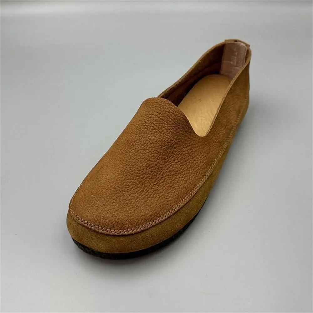 Mens Soft Walking Shoes Genuine Leather Casual Slip on Loafers Comfortable Driving Shoes