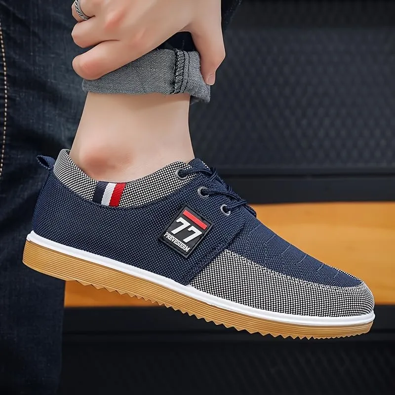 Men's Stylish Canvas Sneakers - Breathable, Durable, Anti-Skid - Perfect for Everyday Outdoor Wear, Spring/Fall