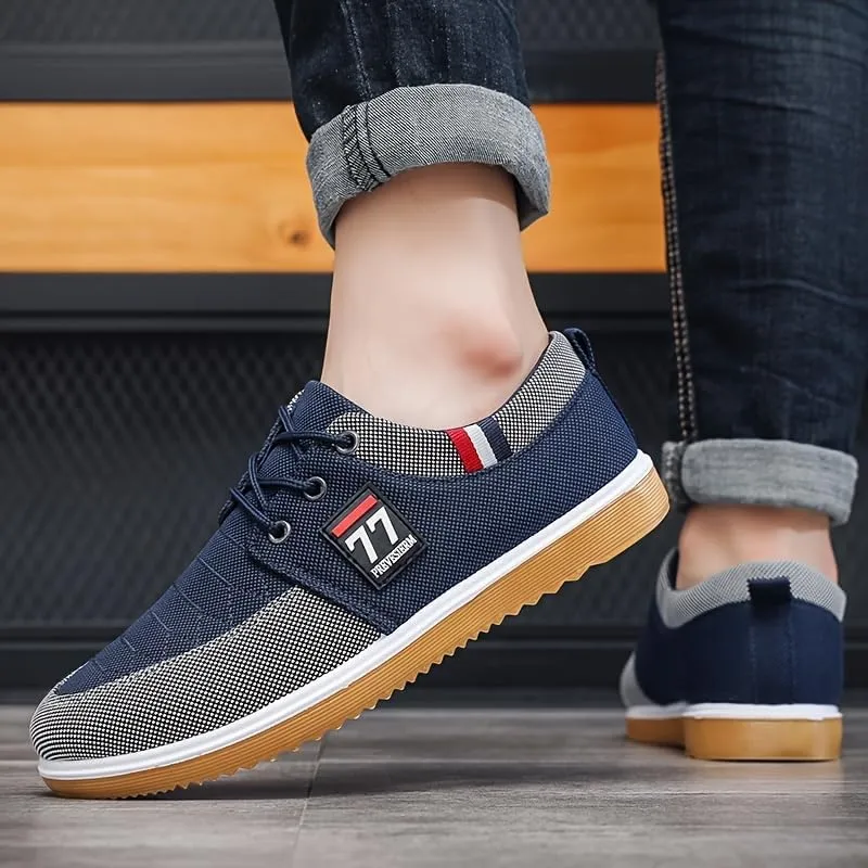 Men's Stylish Canvas Sneakers - Breathable, Durable, Anti-Skid - Perfect for Everyday Outdoor Wear, Spring/Fall