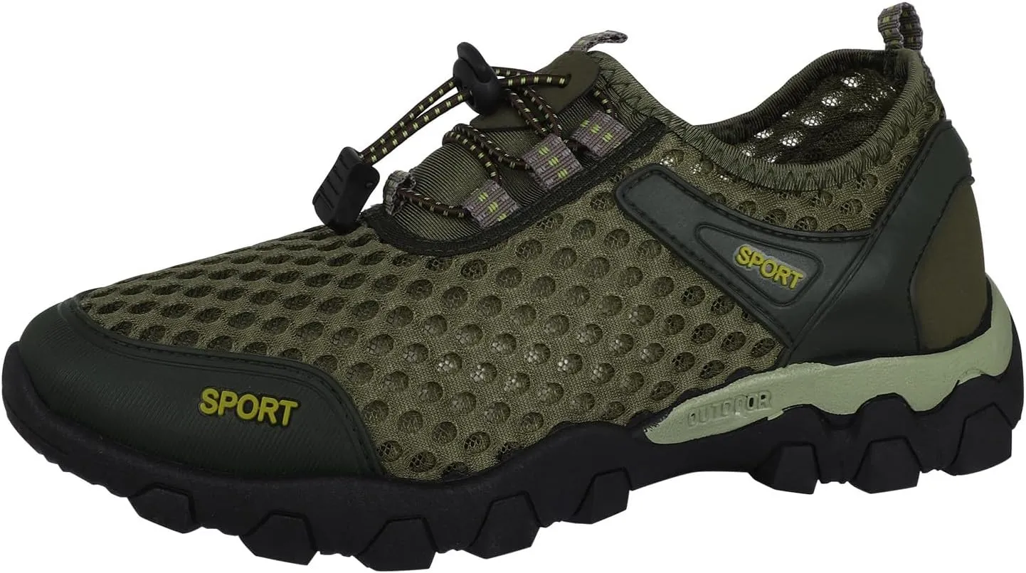 Mens Summer Mesh Hiking Sneaker Breathable Solid Color Casual Running Shoes Comfortable Summer Lighweight Sneakers Soft Sole Low Top Comfy Outdoor Walking Shoes