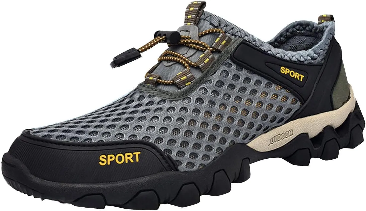 Mens Summer Mesh Hiking Sneaker Breathable Solid Color Casual Running Shoes Comfortable Summer Lighweight Sneakers Soft Sole Low Top Comfy Outdoor Walking Shoes